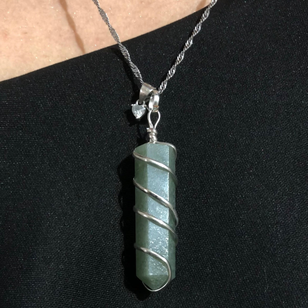 Green Aventurine Wired Pendant